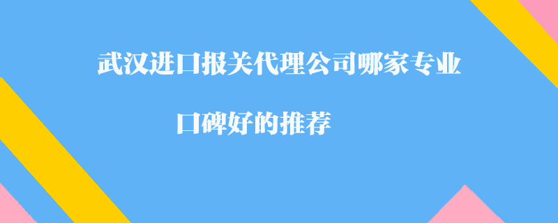 武漢進(jìn)口報(bào)關(guān)代理公司哪家專業(yè)？口碑好的推薦