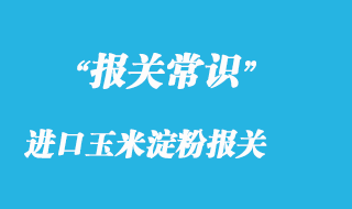 個人和企業(yè)該如何進(jìn)口玉米淀粉報關(guān)